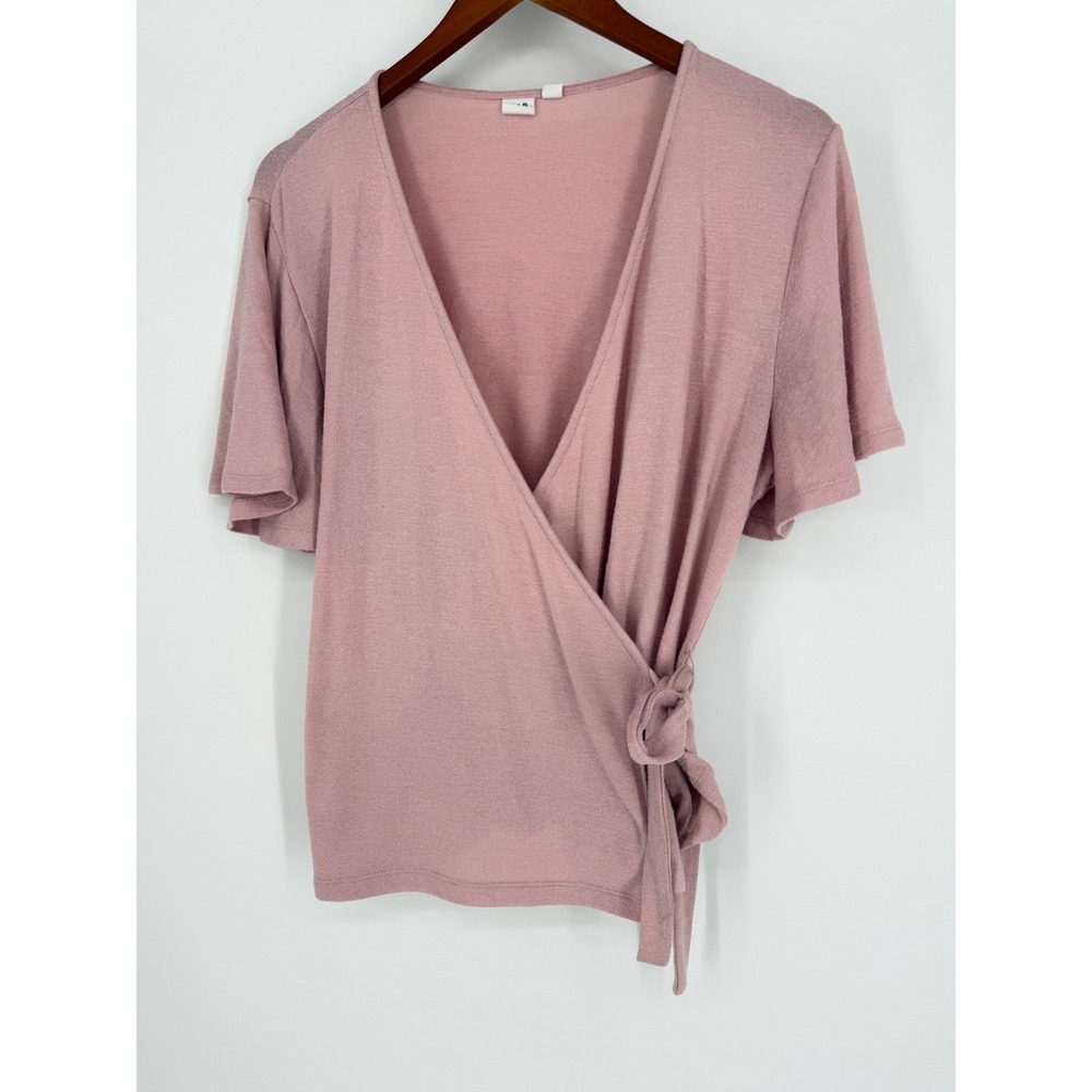 Gap‎ Womens Wrap Top Large Coquette Balletcore Soft Girl Business Causal Office